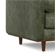 Pemberly Row Mid-Century Modern Armchair in Moss Green Genuine Leather