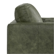 Pemberly Row Mid-Century Modern Armchair in Moss Green Genuine Leather