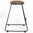 Pemberly Row Rustic Metal Saddle Counter Stools in Natural (Set of 2)
