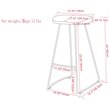 Pemberly Row Rustic Metal Saddle Counter Stools in Natural (Set of 2)