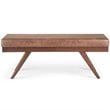 Pemberly Row 48 in. Faux Leather Ottoman Bench in Distressed Umber Brown