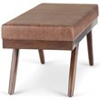 Pemberly Row 48 in. Faux Leather Ottoman Bench in Distressed Umber Brown
