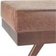 Pemberly Row 48 in. Faux Leather Ottoman Bench in Distressed Umber Brown