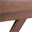 Pemberly Row 48 in. Faux Leather Ottoman Bench in Distressed Umber Brown