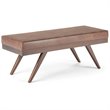 Pemberly Row 48 in. Faux Leather Ottoman Bench in Distressed Umber Brown
