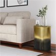 Pemberly Row Cylinder Accent Table in Ombre Black and Gold 16 in