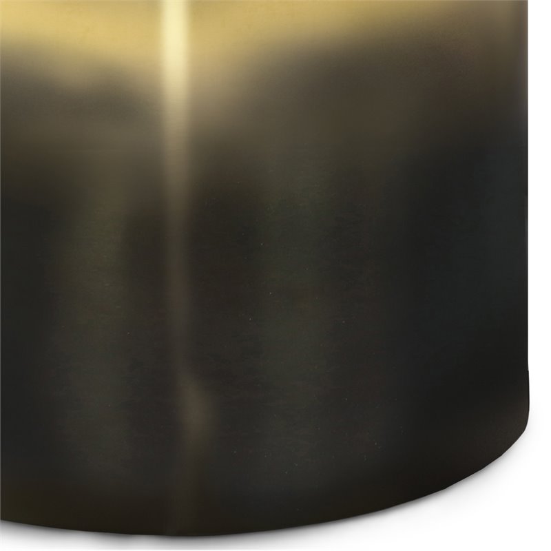 Pemberly Row Cylinder Accent Table in Ombre Black and Gold 16 in