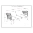 Pemberly Row 75-Inch Patio Sofa with Slate Grey Cushions and Rope Design