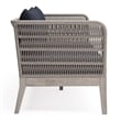 Pemberly Row 75-Inch Patio Sofa with Slate Grey Cushions and Rope Design