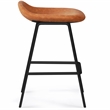 Pemberly Row Counter Height Stool Set of 2 in Camel Brown Faux Leather