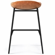 Pemberly Row Counter Height Stool Set of 2 in Camel Brown Faux Leather