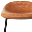 Pemberly Row Counter Height Stool Set of 2 in Camel Brown Faux Leather