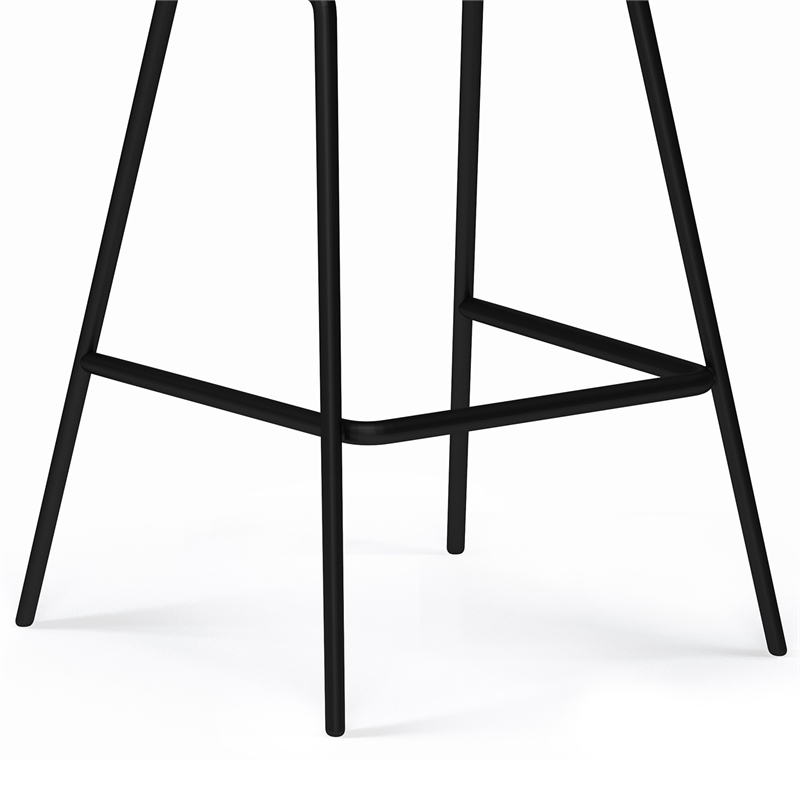 Pemberly Row Counter Height Stool Set of 2 in Camel Brown Faux Leather