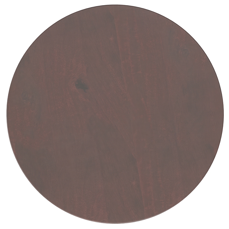Pemberly Row Industrial Accent Table with Mango Wood Top in Cognac and Gold