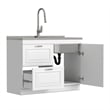 Pemberly Row 46-Inch Utility Sink and Cabinet in Pure White