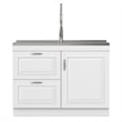 Pemberly Row 46-Inch Utility Sink and Cabinet in Pure White