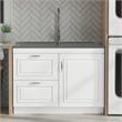 Pemberly Row 46-Inch Utility Sink and Cabinet in Pure White