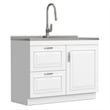 Pemberly Row 46-Inch Utility Sink and Cabinet in Pure White