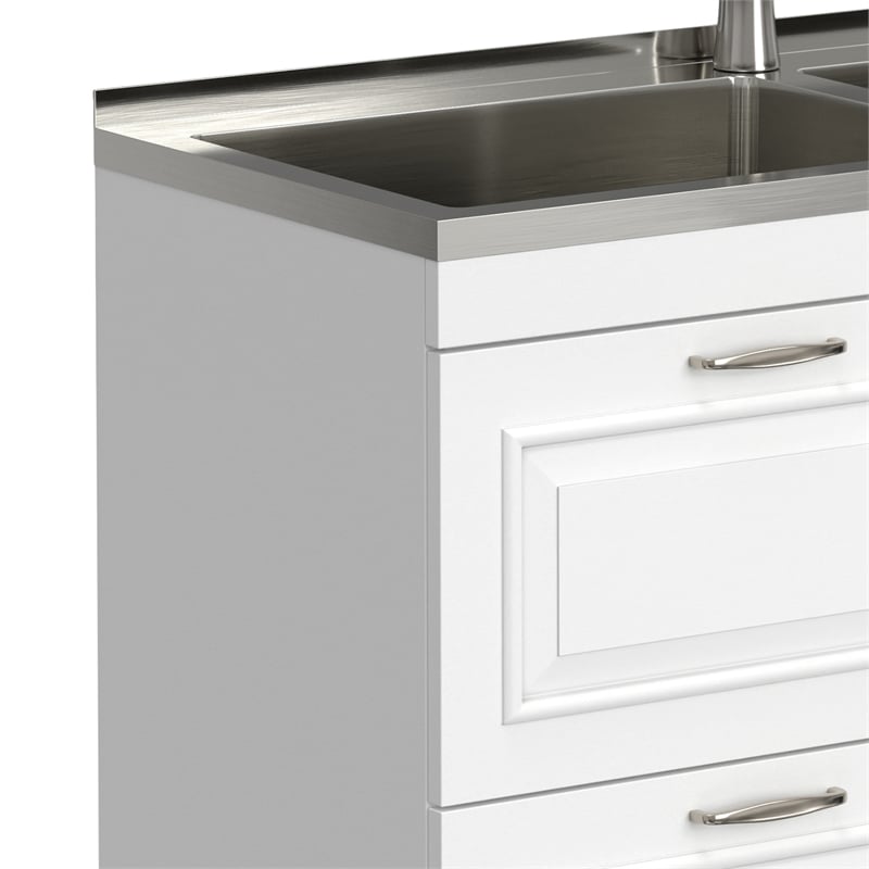 Pemberly Row 46-Inch Utility Sink and Cabinet in Pure White