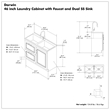 Pemberly Row 46-Inch Utility Sink and Cabinet in Pure White