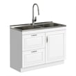 Pemberly Row 46-Inch Utility Sink and Cabinet in Pure White