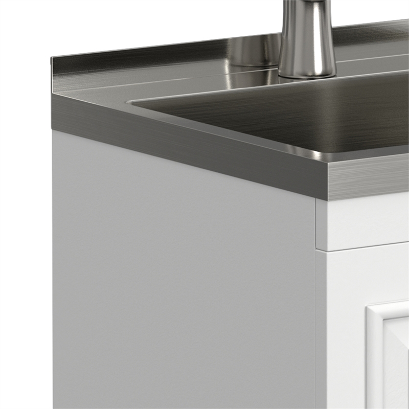 Pemberly Row 20-Inch Utility Sink and Cabinet in Pure White