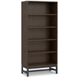 Pemberly Row Industrial 3-Piece TV Stand and Bookcase Set in Walnut Brown