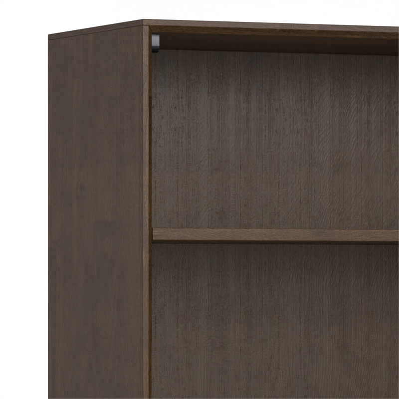 Pemberly Row Industrial 3-Piece TV Stand and Bookcase Set in Walnut Brown