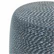 Pemberly Row Round Braided Pouf in Aegean Blue and Natural Cotton