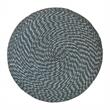 Pemberly Row Round Braided Pouf in Aegean Blue and Natural Cotton