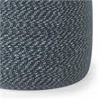 Pemberly Row Round Braided Pouf in Aegean Blue and Natural Cotton