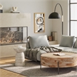Pemberly Row 13 in Wide Solid Wood Accent Table in White Wash Finish