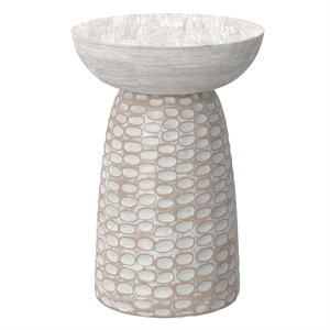 Pemberly Row 13 in Wide Solid Wood Accent Table in White Wash Finish