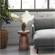 Pemberly Row 13 in Wide Solid Wood Accent Table in Warm Dark Brown Finish