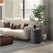 Pemberly Row Metal Cylinder Accent Table in Hammered Antique Copper 16 in