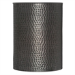 Pemberly Row Metal Cylinder Accent Table in Hammered Antique Copper 16 in