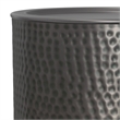 Pemberly Row Metal Cylinder Accent Table in Hammered Antique Copper 16 in