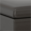 Pemberly Row Faux Air Leather Square Coffee Table Ottoman in Tanners Brown
