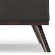 Pemberly Row Faux Air Leather Square Coffee Table Ottoman in Tanners Brown