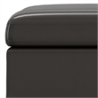 Pemberly Row Faux Air Leather Square Coffee Table Ottoman in Tanners Brown
