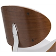Pemberly Row Bentwood Adjustable Swivel Bar Stool Metal White Faux Leather