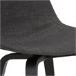 Pemberly Row Bentwood Bar Stools 2pc in Gray & Black Upholstery