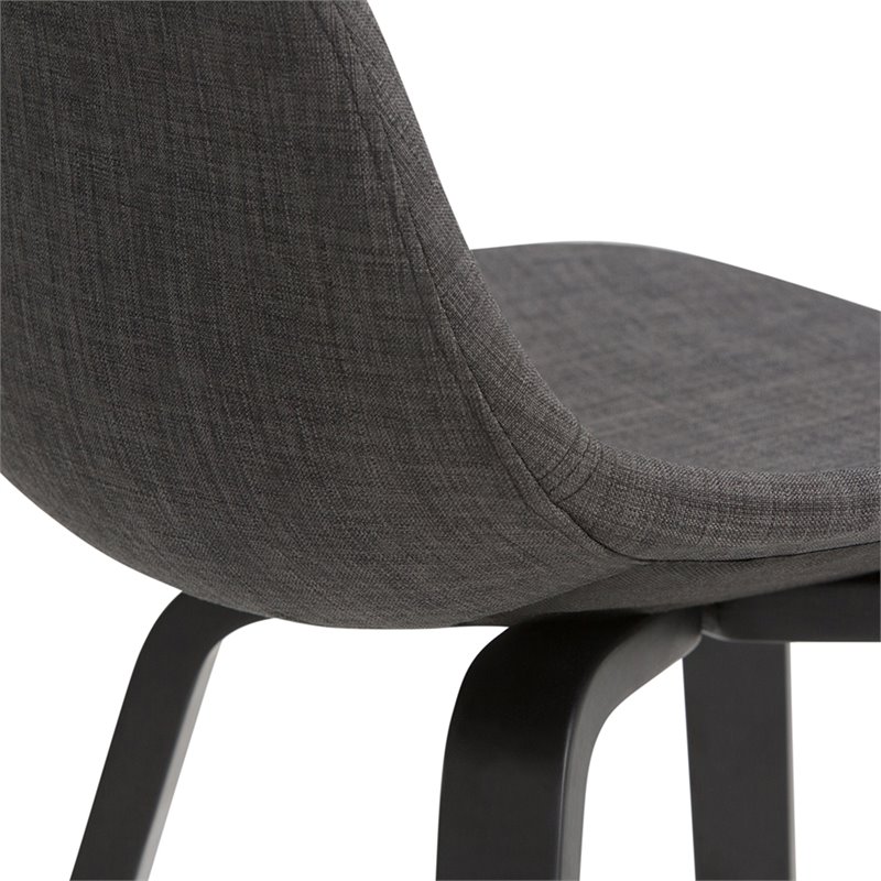 Pemberly Row Bentwood Bar Stools 2pc in Gray & Black Upholstery