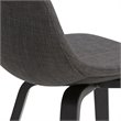 Pemberly Row Bentwood Bar Stools 2pc in Gray & Black Upholstery