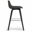 Pemberly Row Bentwood Bar Stools 2pc in Gray & Black Upholstery