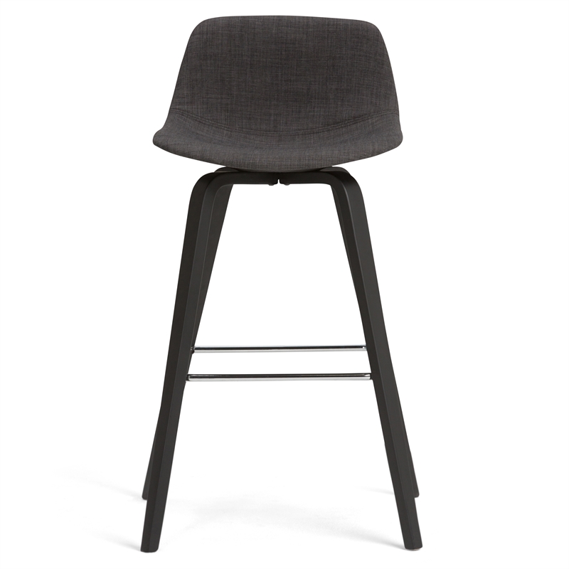 Pemberly Row Bentwood Bar Stools 2pc in Gray & Black Upholstery