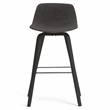 Pemberly Row Bentwood Bar Stools 2pc in Gray & Black Upholstery