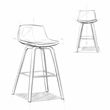 Pemberly Row Bentwood Bar Stools 2pc in Gray & Black Upholstery