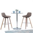 Pemberly Row Bentwood Bar Height Stool Set of 2 in Distressed Brown