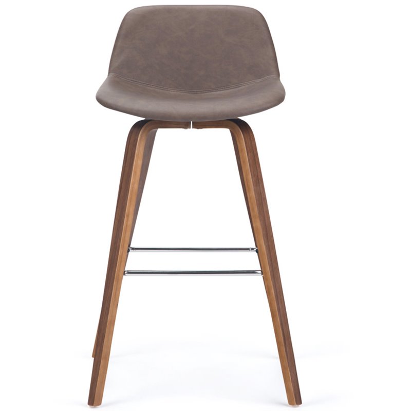 Pemberly Row Bentwood Bar Height Stool Set of 2 in Distressed Brown
